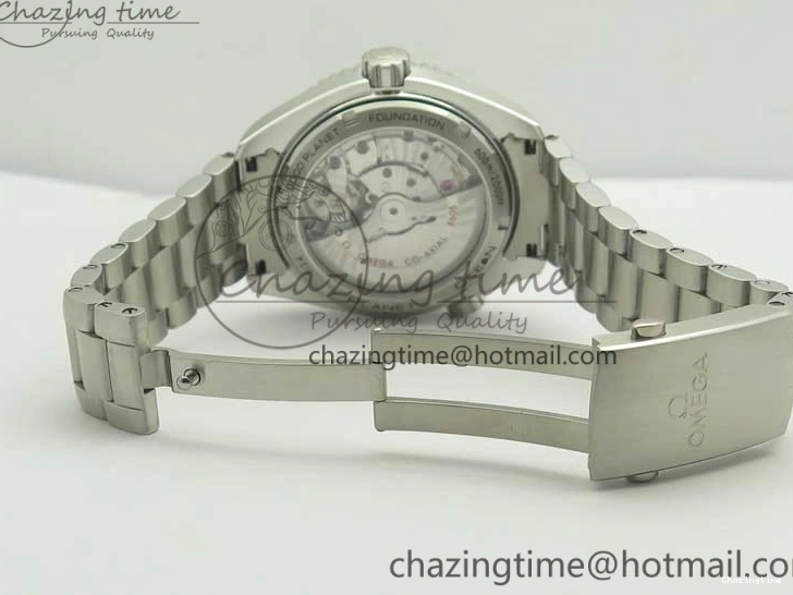 0312 Chic Planet Ocean 600M Co-Axial GMT 43.5mm VSF 1:1 Best Edition Black Dial Silver Markers on SS Bracelet A8605 Super Clone 8025